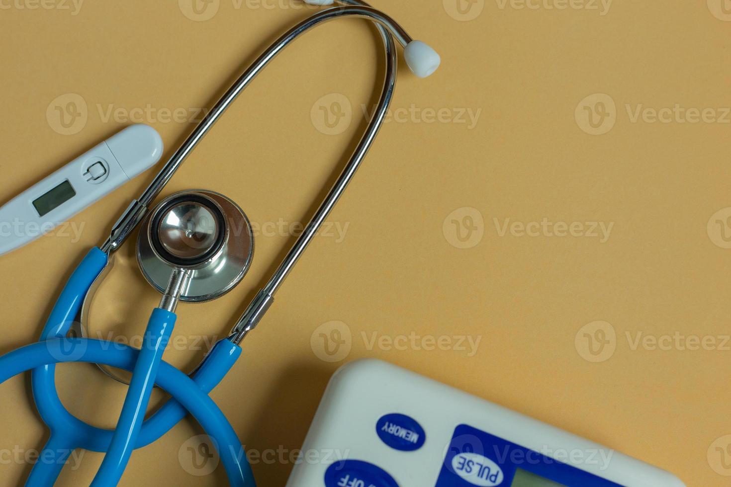 Flat Lay medical tools top view space idea photo