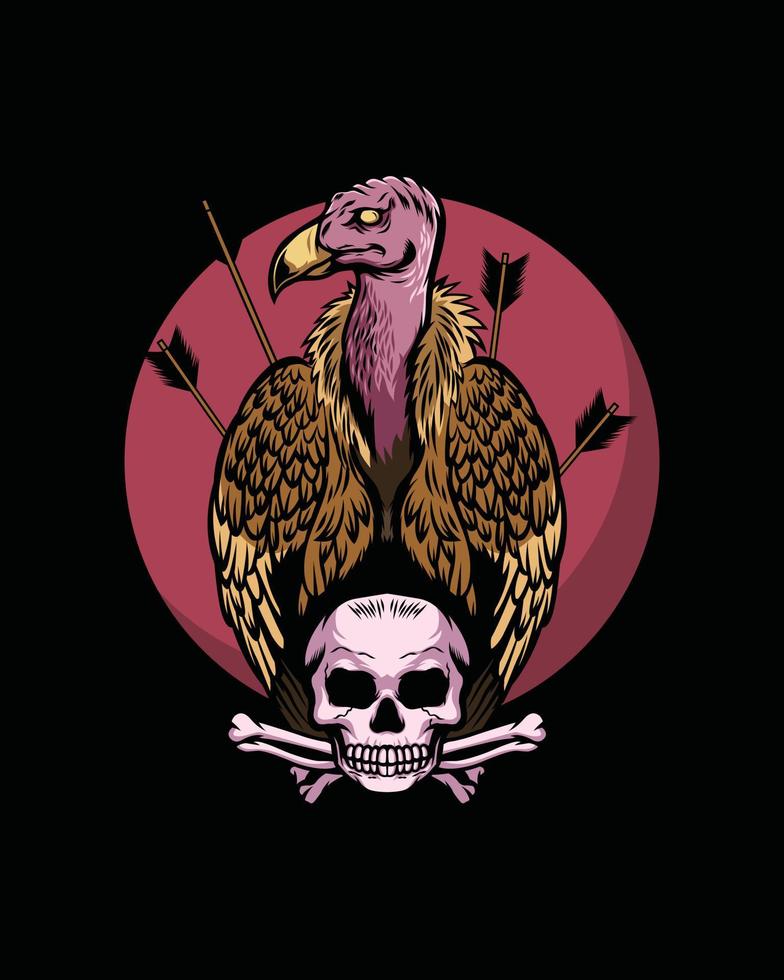 Vulture and Skull Illustration vector