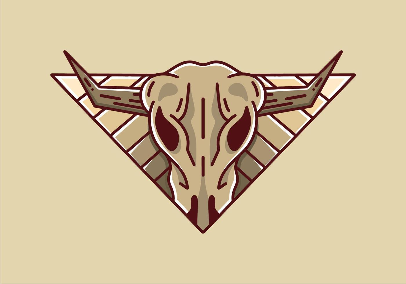 Bull head on the triangle shape illustration design vector