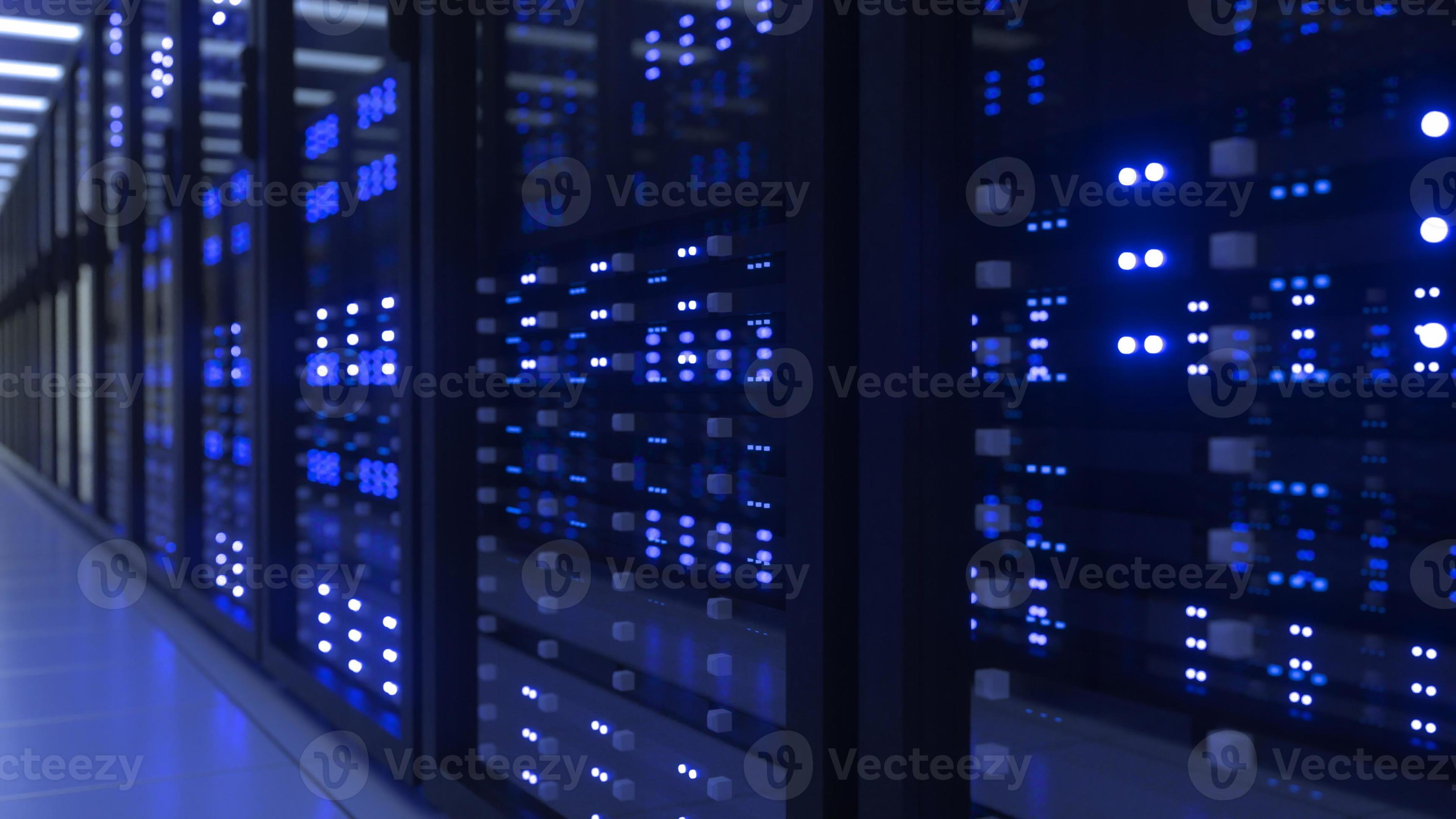 Data Center Computer Racks In Network Security Server Room