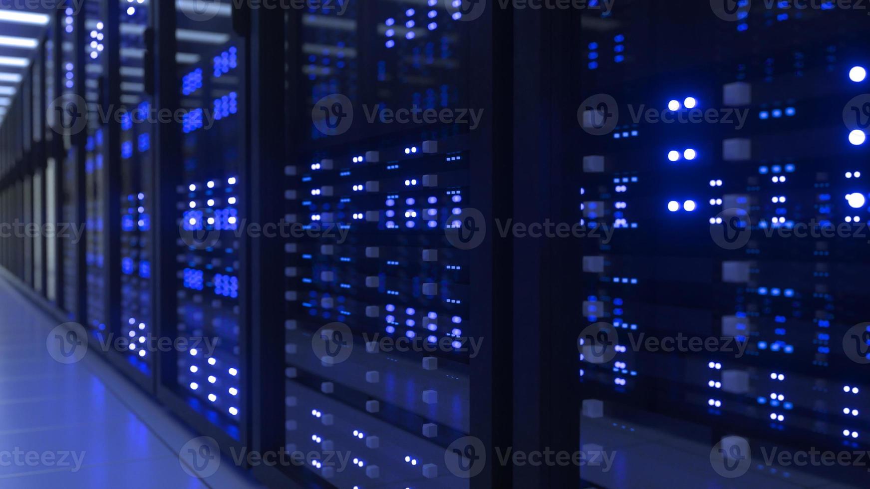 Data Center Computer Racks In Network Security Server Room Cryptocurrency Mining photo