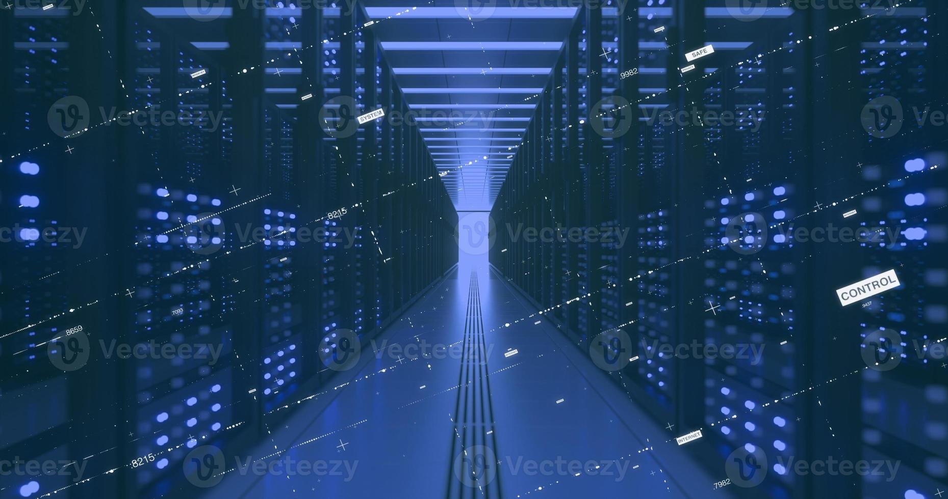 Data Center Computer Racks In Network Security Server Room Cryptocurrency Mining photo