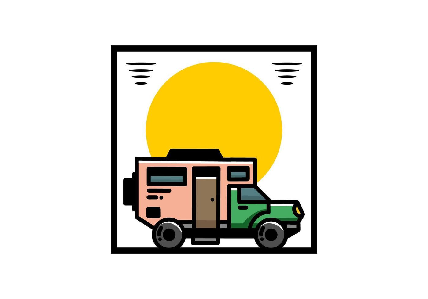 The big overland car illustration design vector