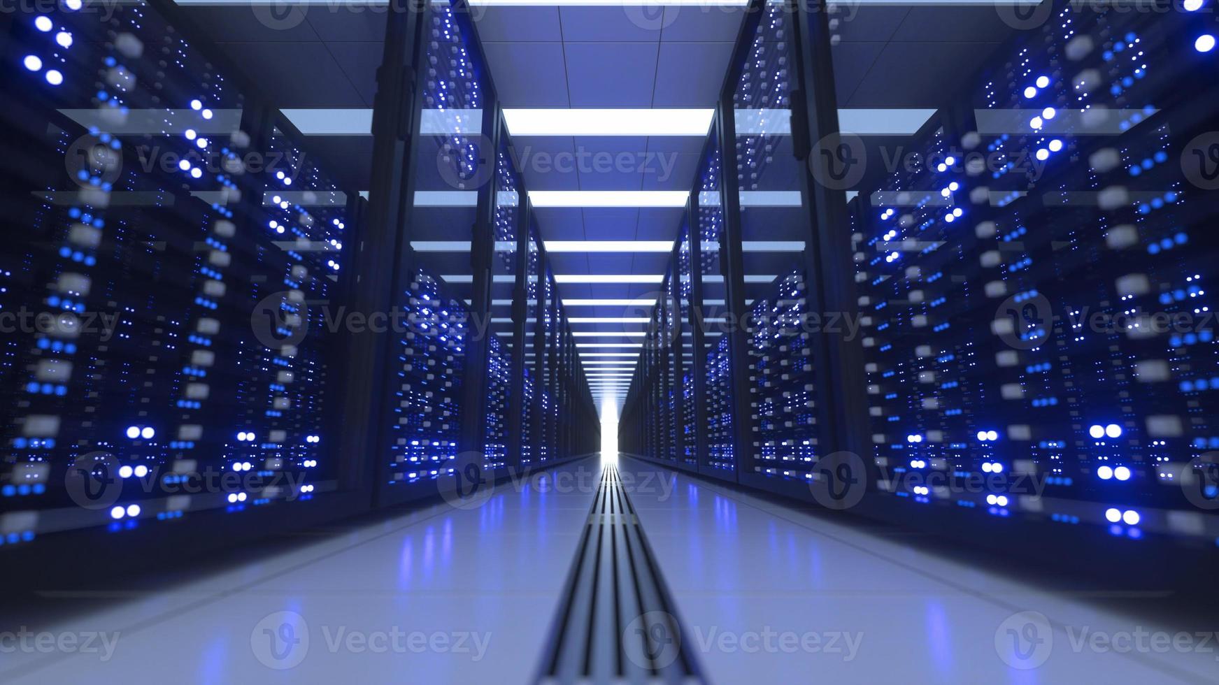 Data Center Computer Racks In Network Security Server Room Cryptocurrency Mining photo