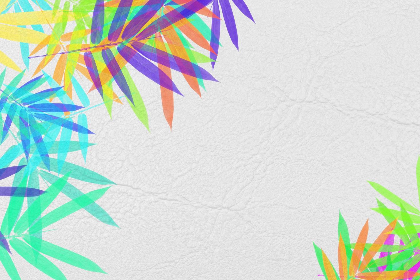 colorful leaves pattern on white leather texture,gradient color pastel autumn leaf bamboo,ideas graphic design for web or banner photo
