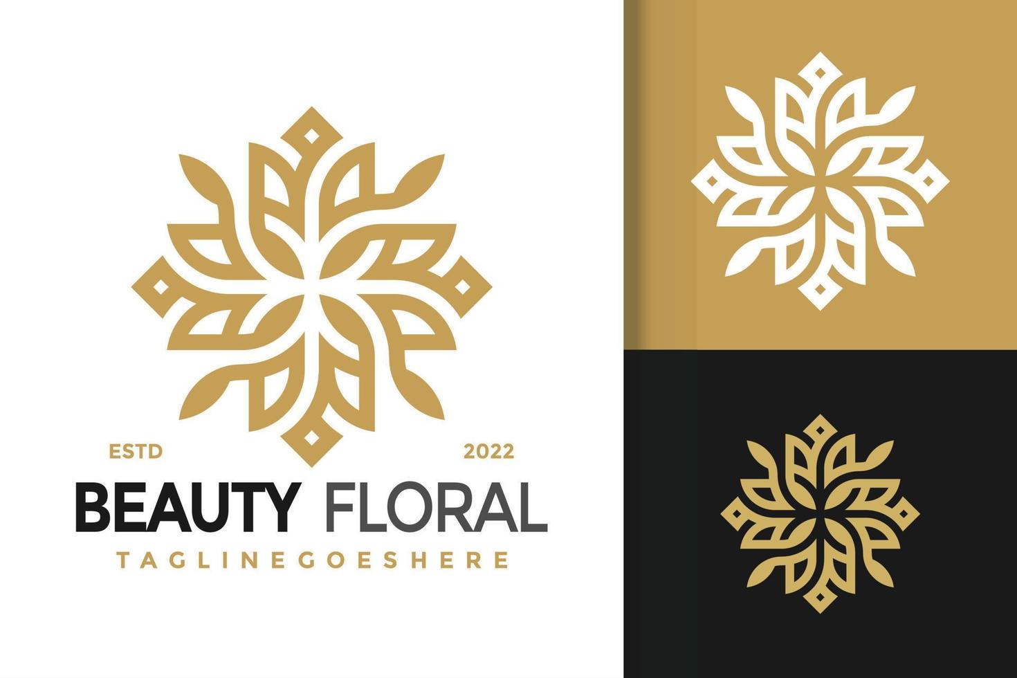 diseño de logotipo floral de belleza de lujo, vector de logotipos de identidad de marca, logotipo moderno, plantilla de ilustración vectorial de diseños de logotipos