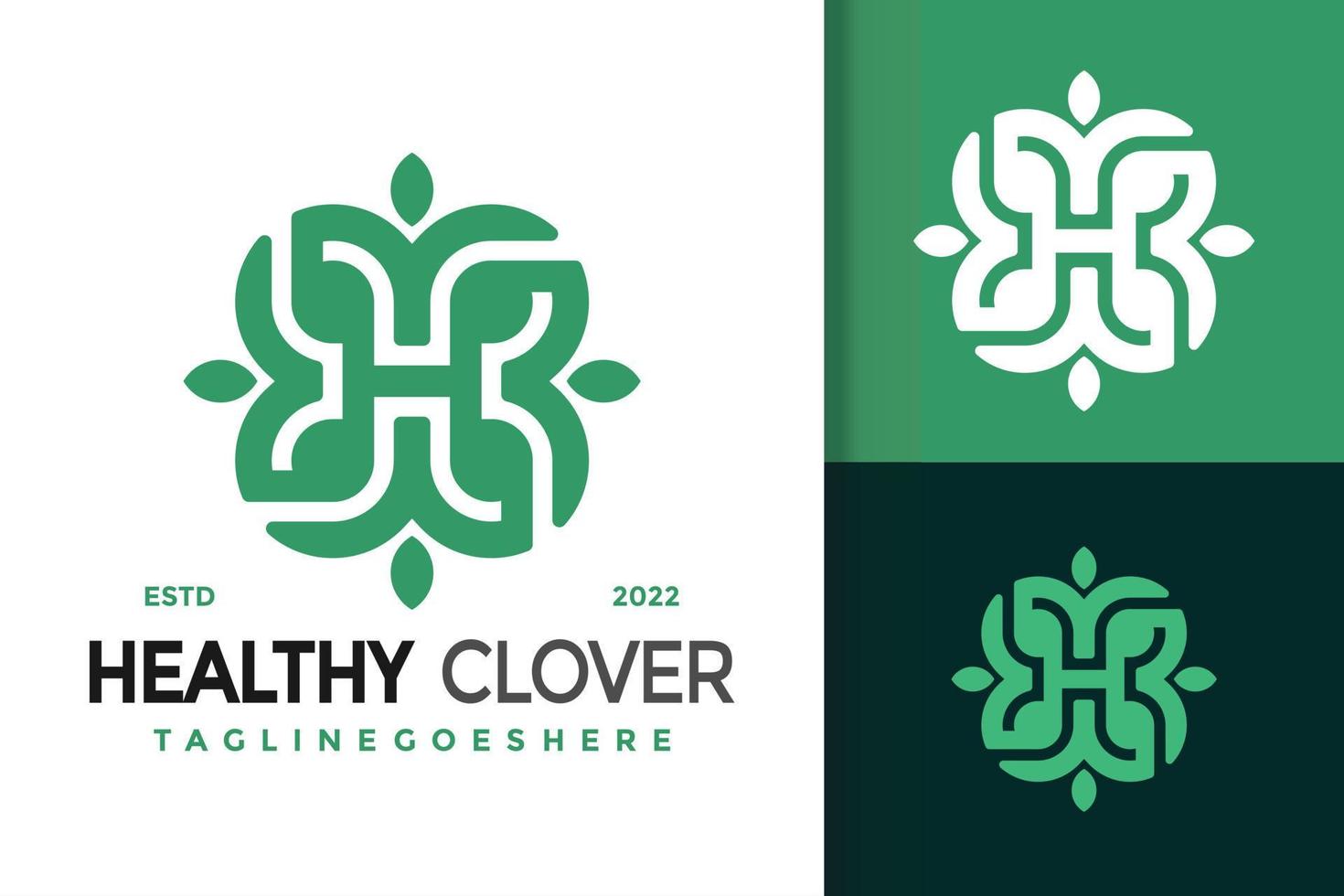 Letter H Healthy Clover Logo Design, brand identity logos vector, modern logo, Logo Designs Vector Illustration Template