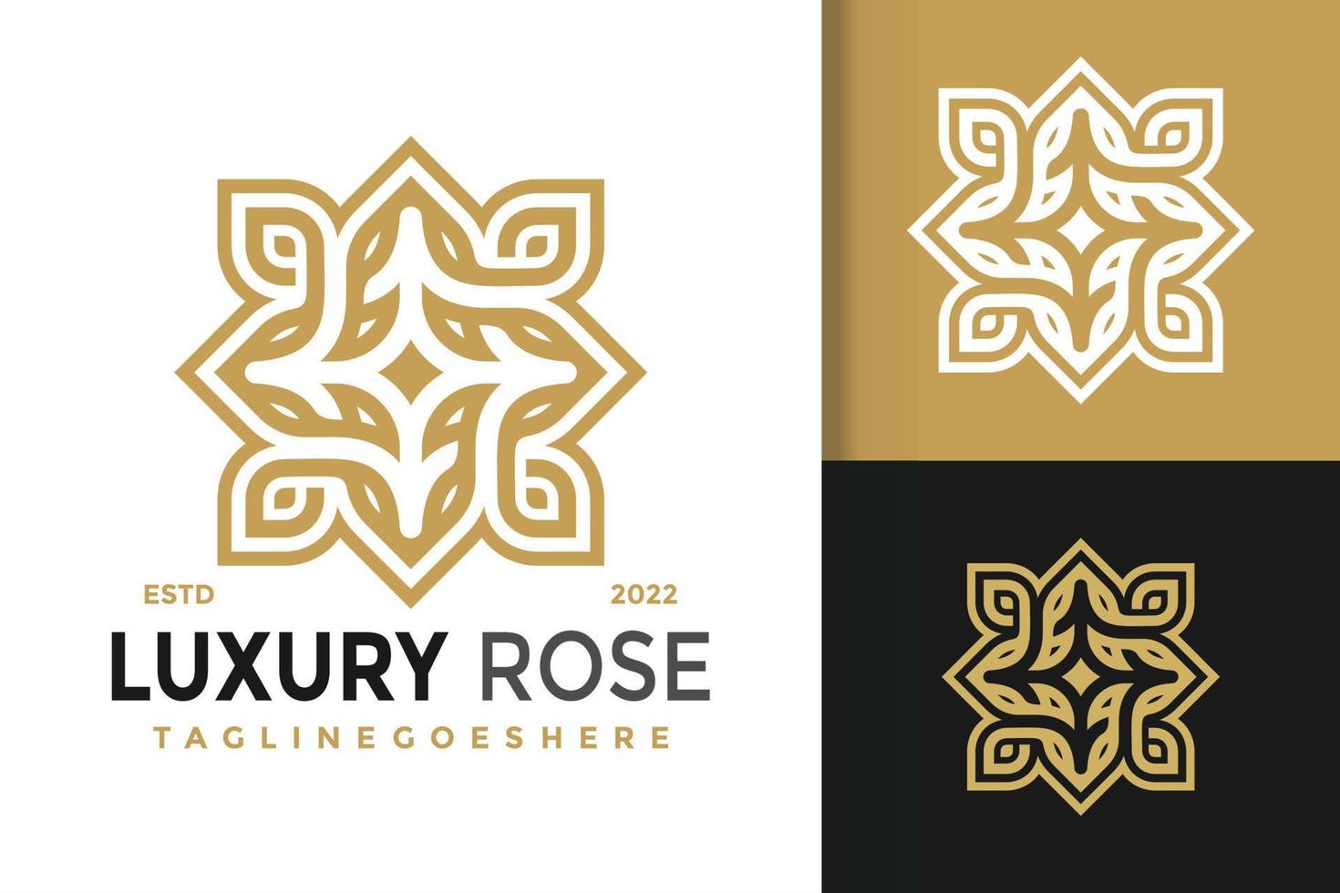 Abstract Luxury Rose Ornament Logo Design, brand identity logos vector, modern logo, Logo Designs Vector Illustration Template