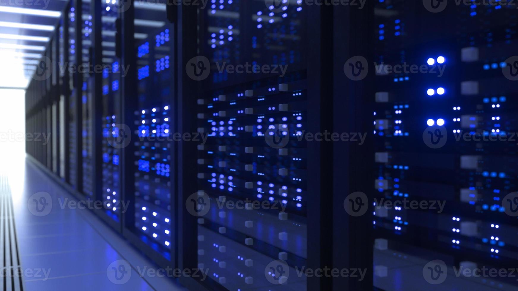 Data Center Computer Racks In Network Security Server Room Cryptocurrency Mining photo