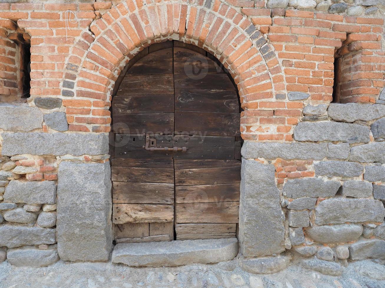 medieval wooden gate photo