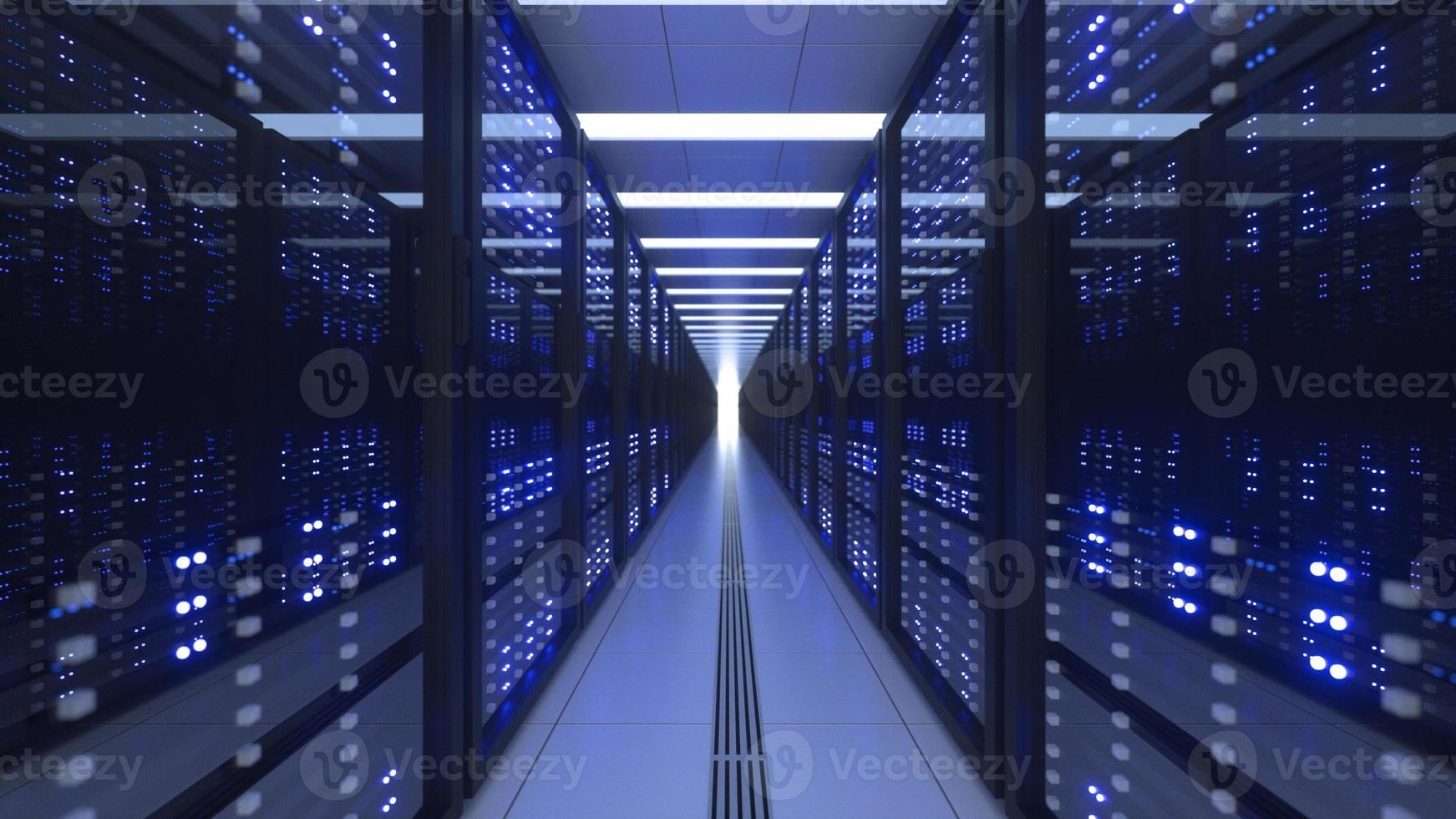 Data Center Computer Racks In Network Security Server Room Cryptocurrency Mining photo