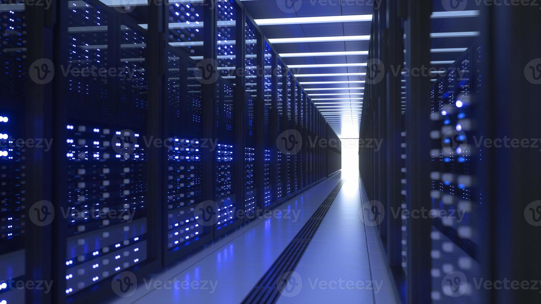 Data Center Computer Racks In Network Security Server Room Cryptocurrency Mining photo