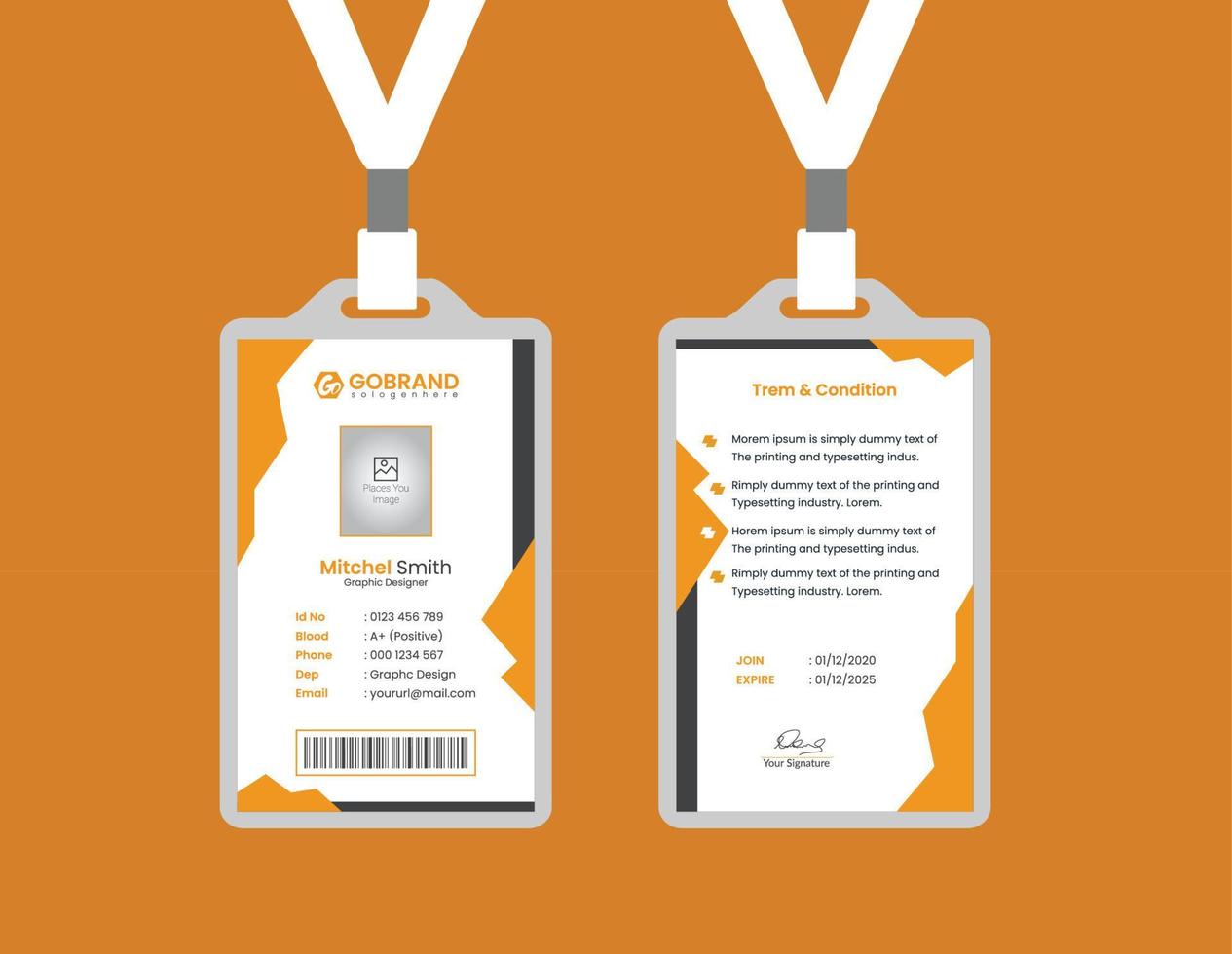 Colorful ID Card Template Design in Vector