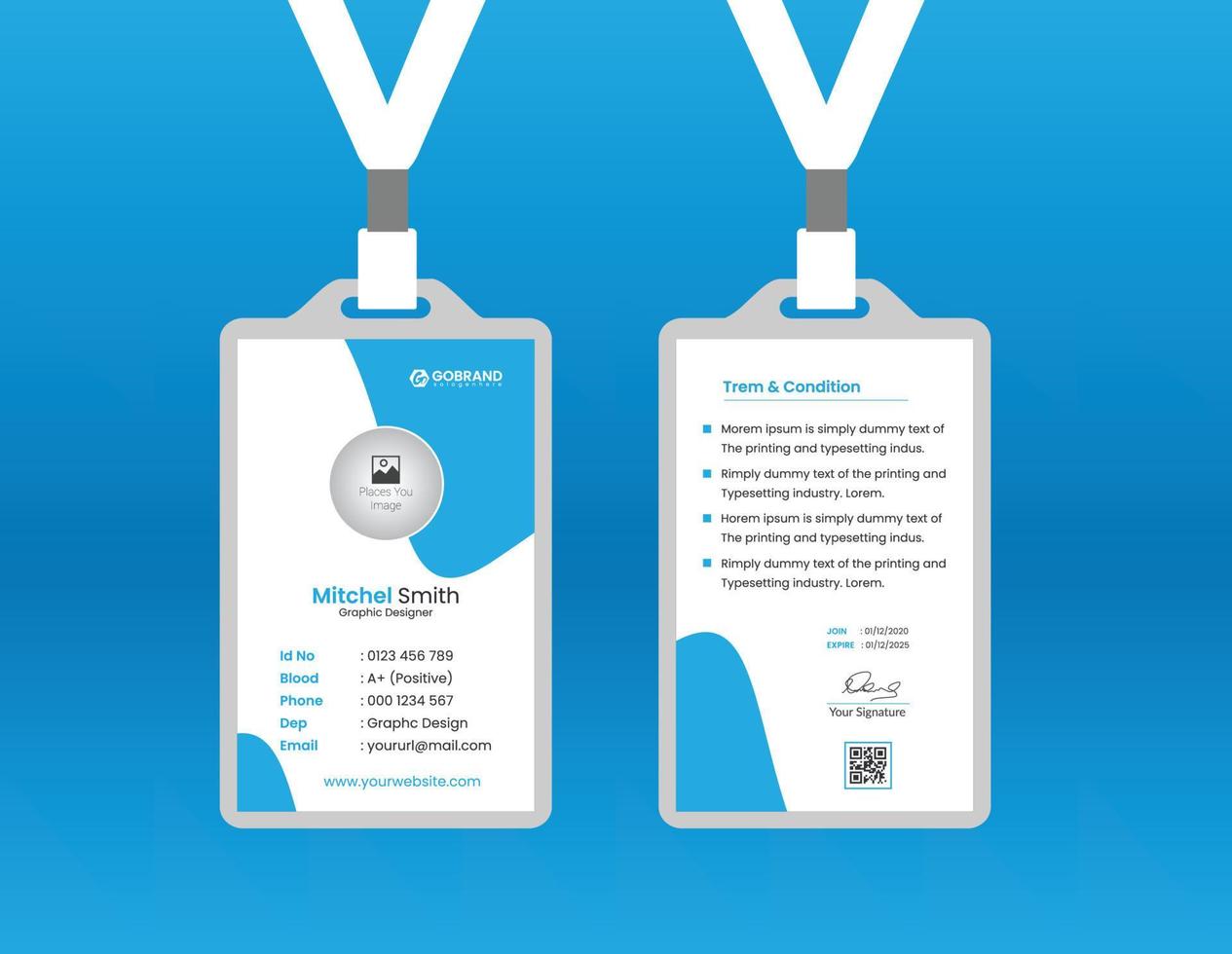 Office ID Card Template. Abstract modern geometric overlap background design. Vector illustration