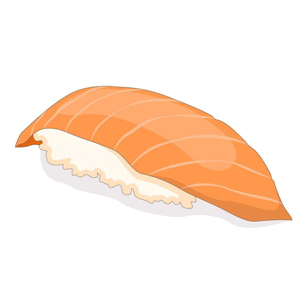 Sushi. nigiris con salmón vector