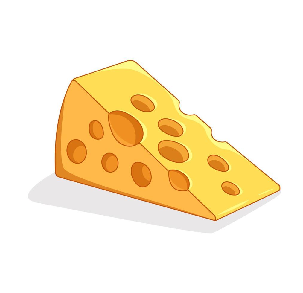 Piece of cheese with holes Maasdam vector