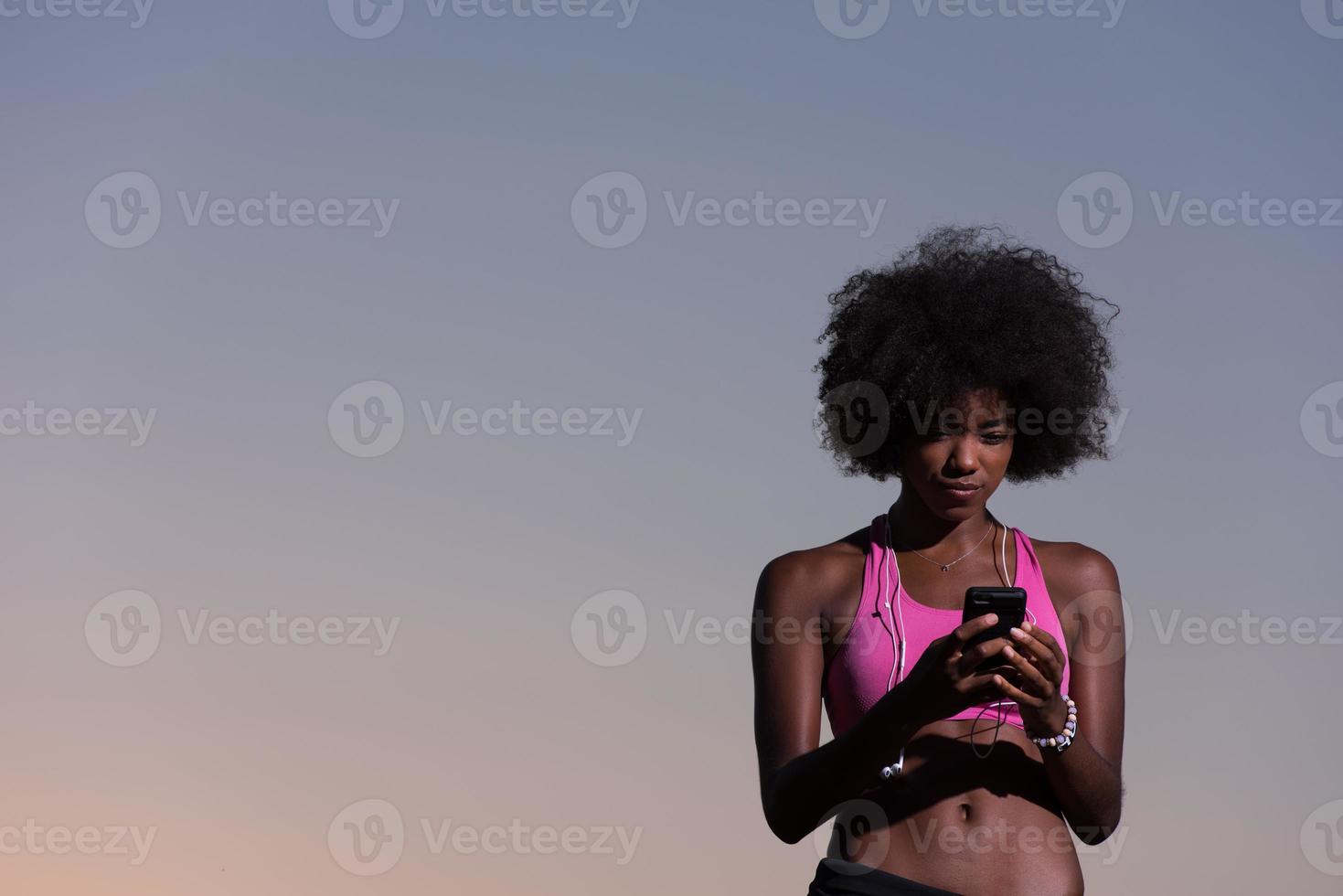 young african american woman in nature photo