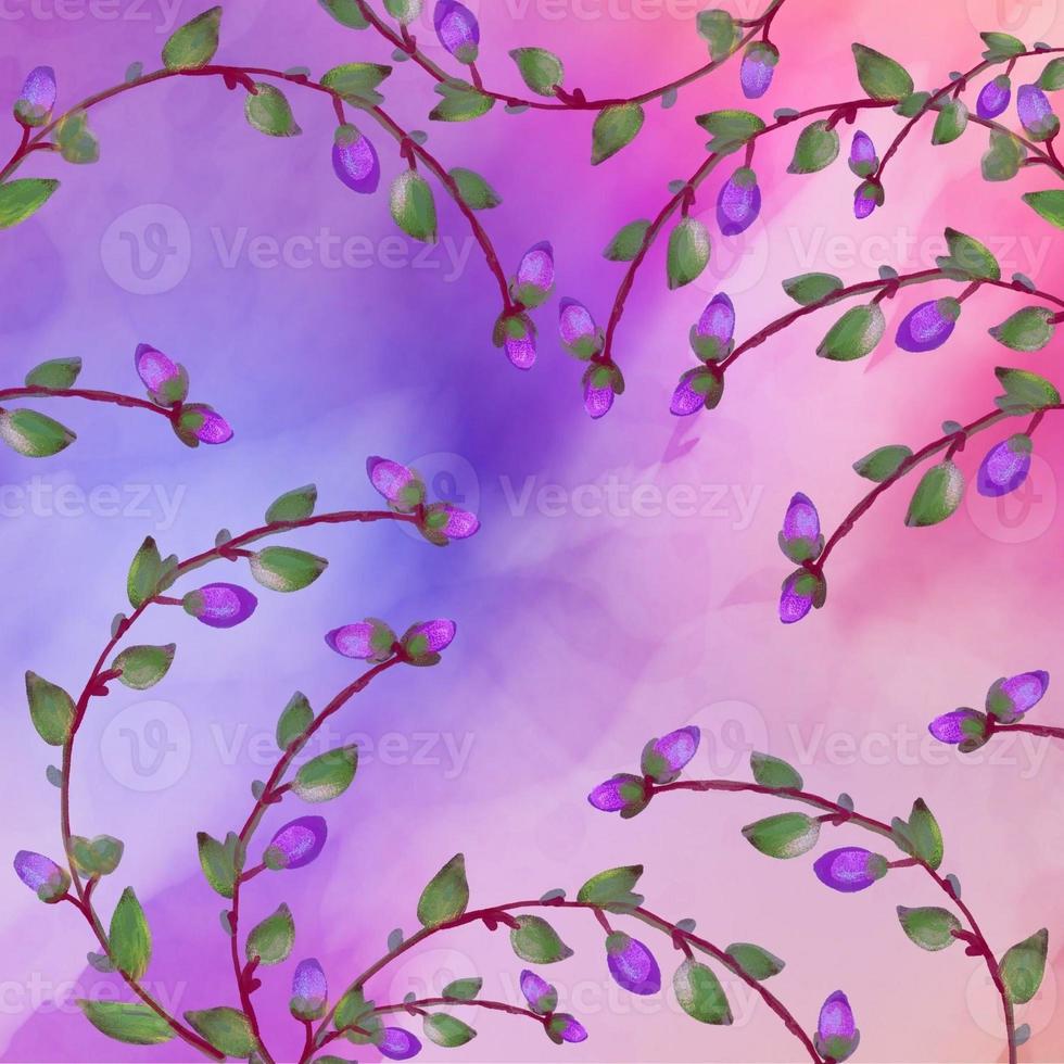 Watercolour blanches, flowers. Background, clipart, pattern. photo