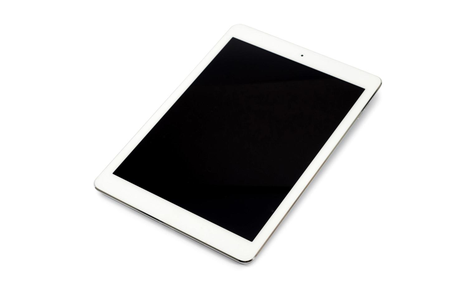 White tablet computer on over white background photo