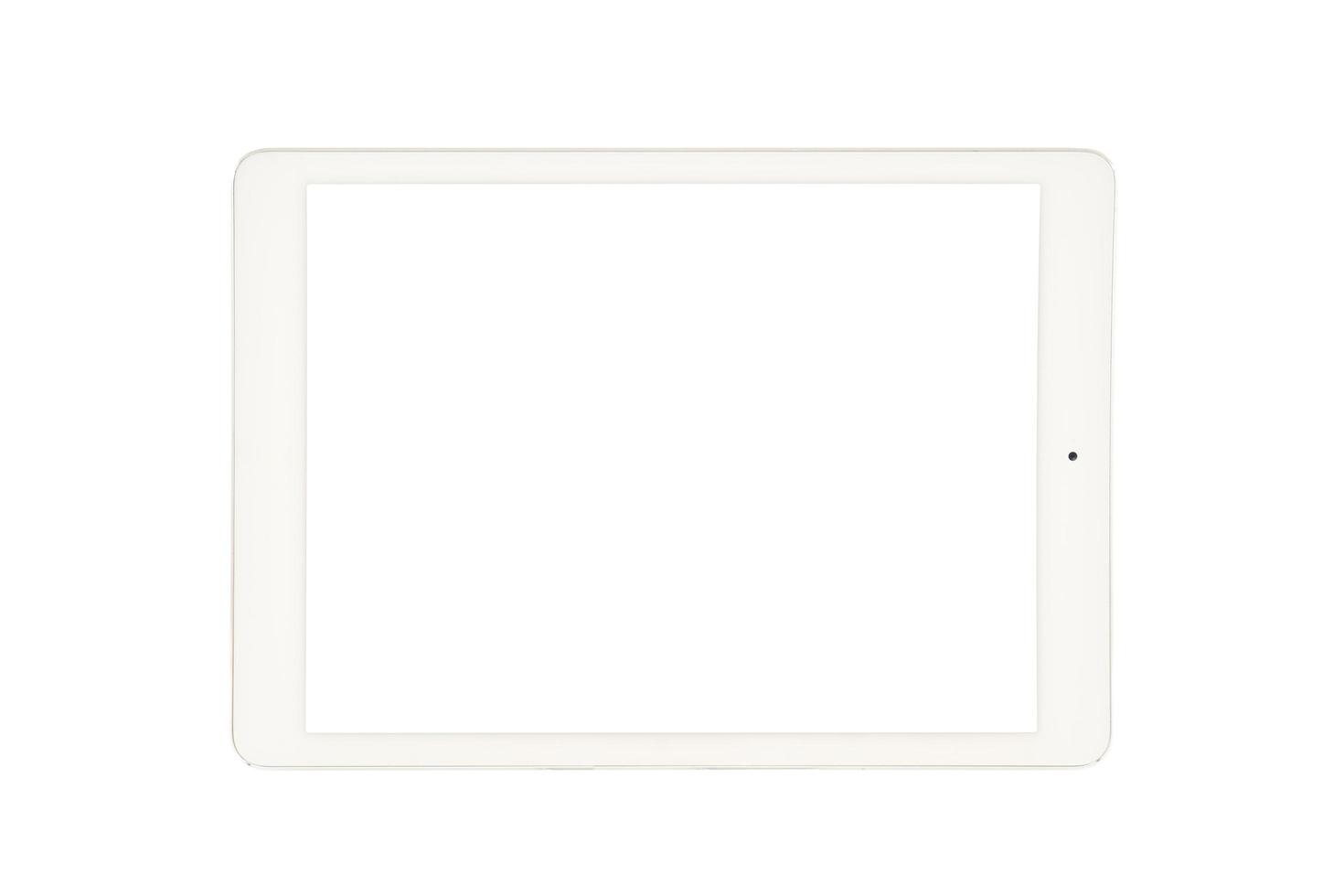 White tablet computer on over white background photo