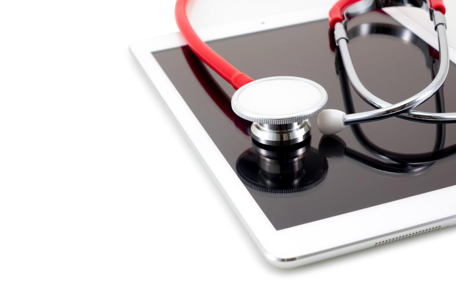 Stethoscope on with computer tablet ,technology healthcare concept photo