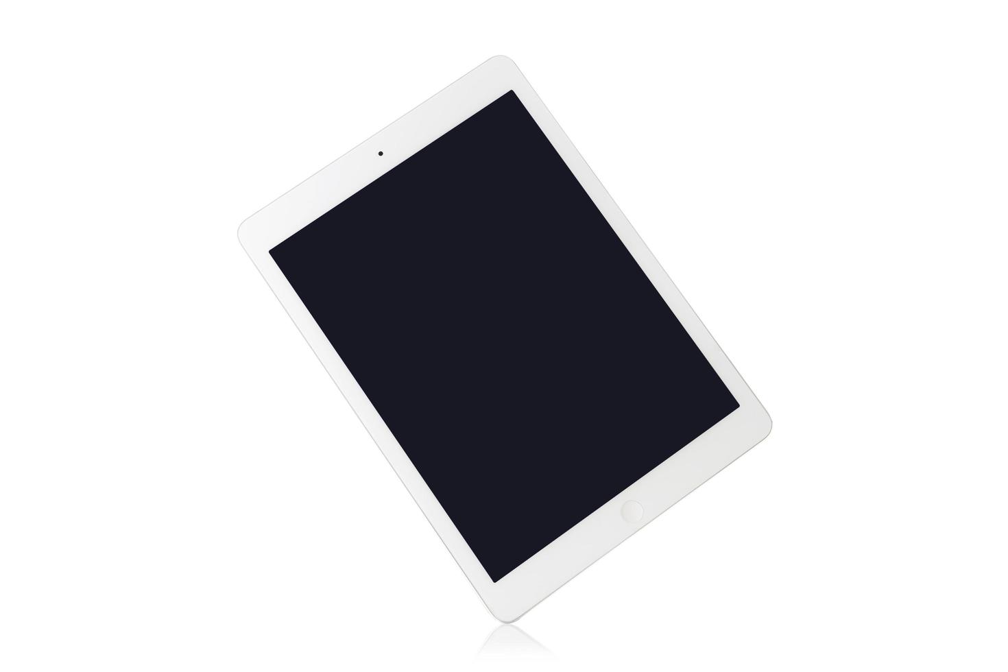 White tablet computer on over white background photo