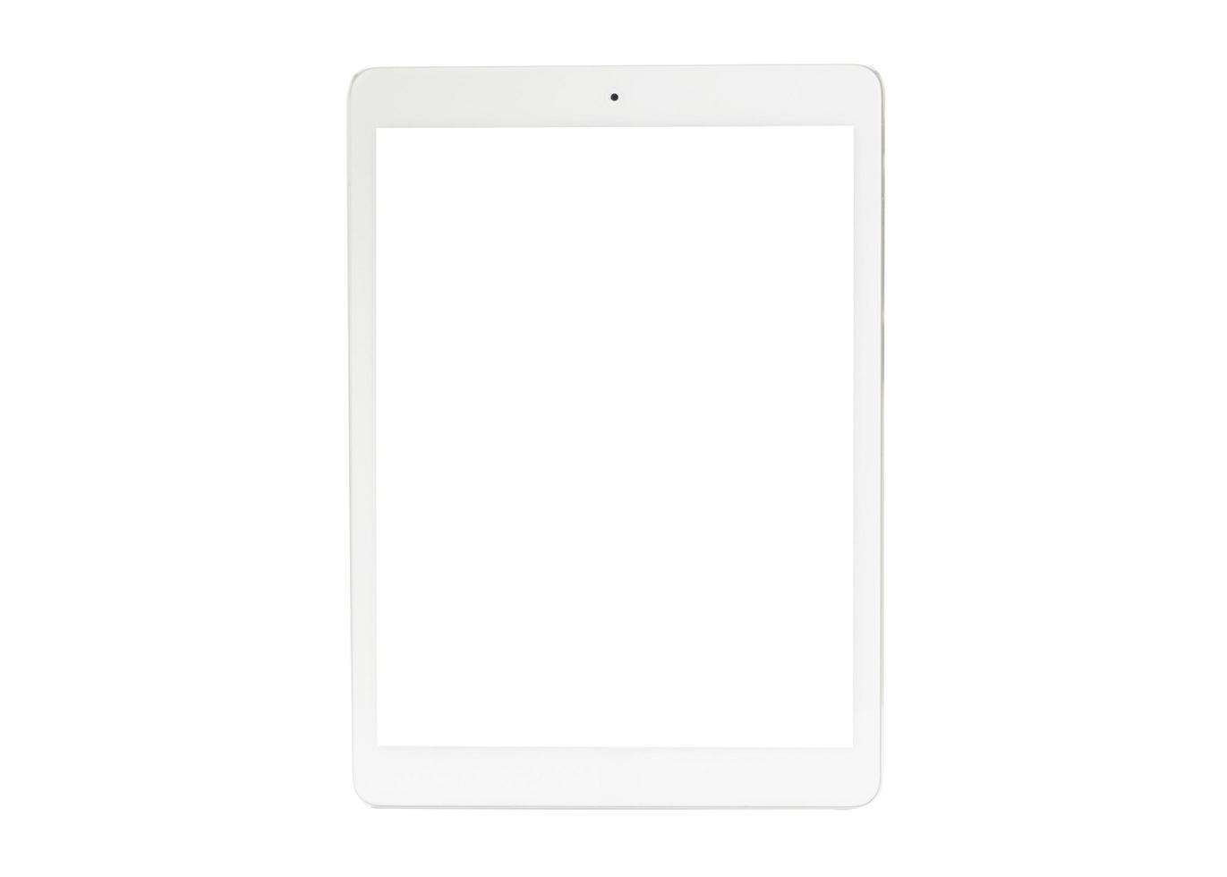 White tablet computer on over white background photo