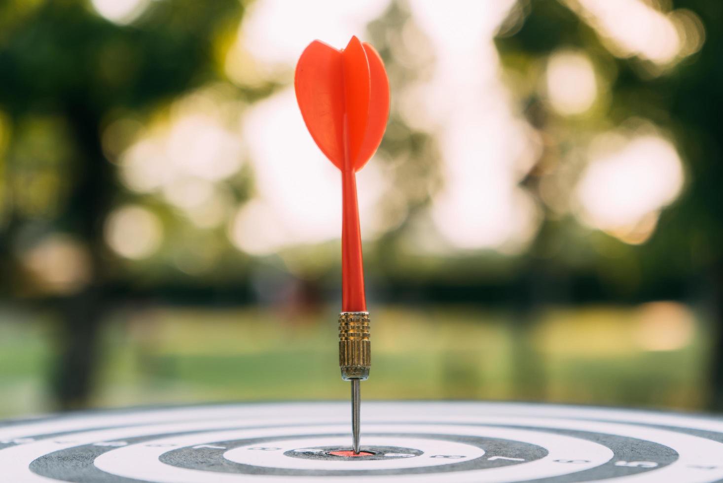 Target dart and arrow with abstract nature bokeh blur background photo