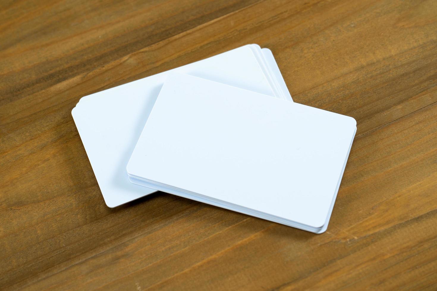 Business card on wood photo