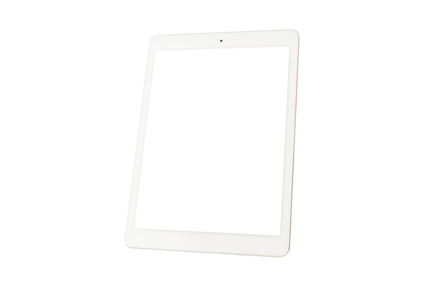 White tablet computer on over white background photo