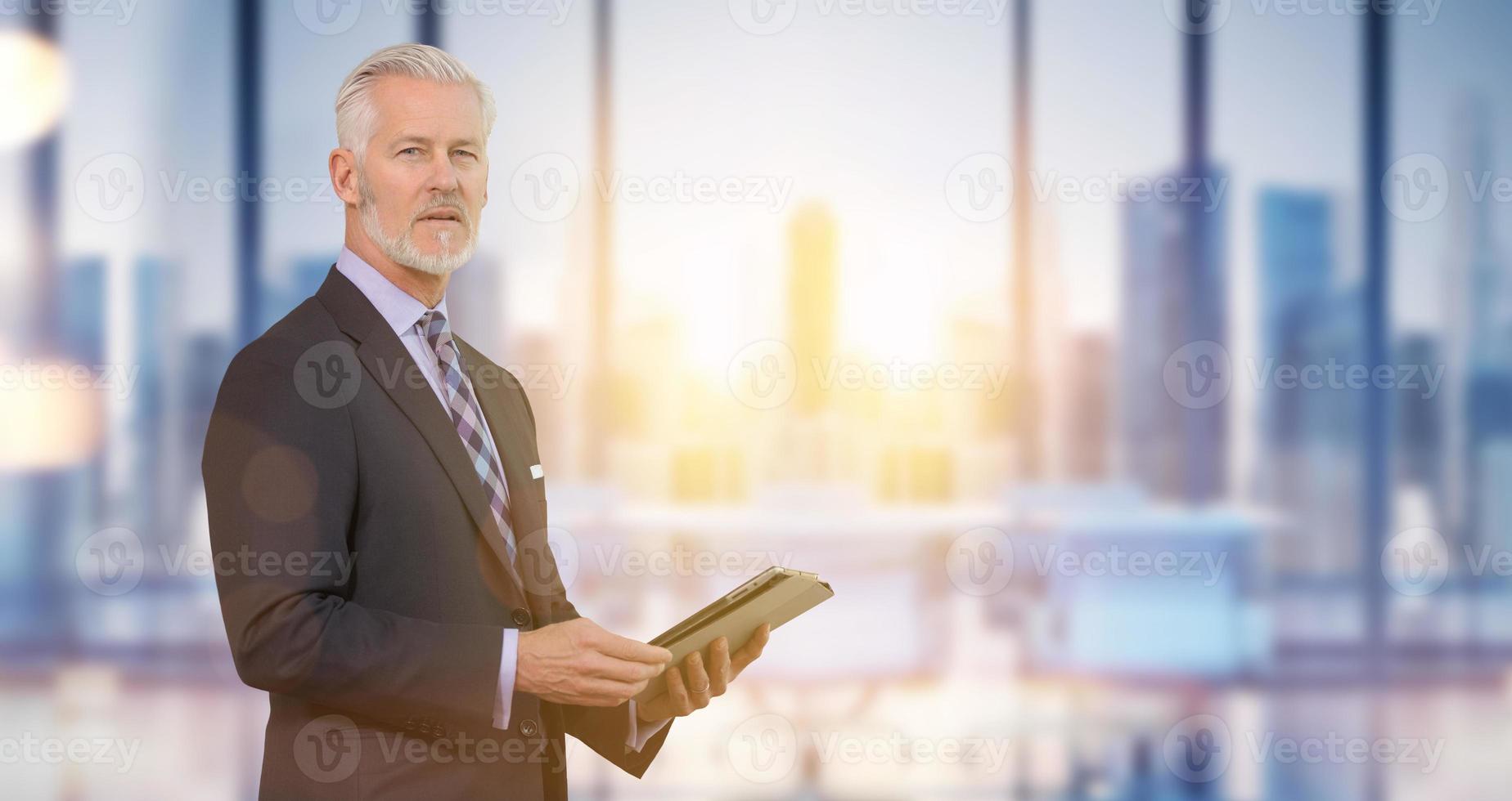 Senior businessman in his office photo