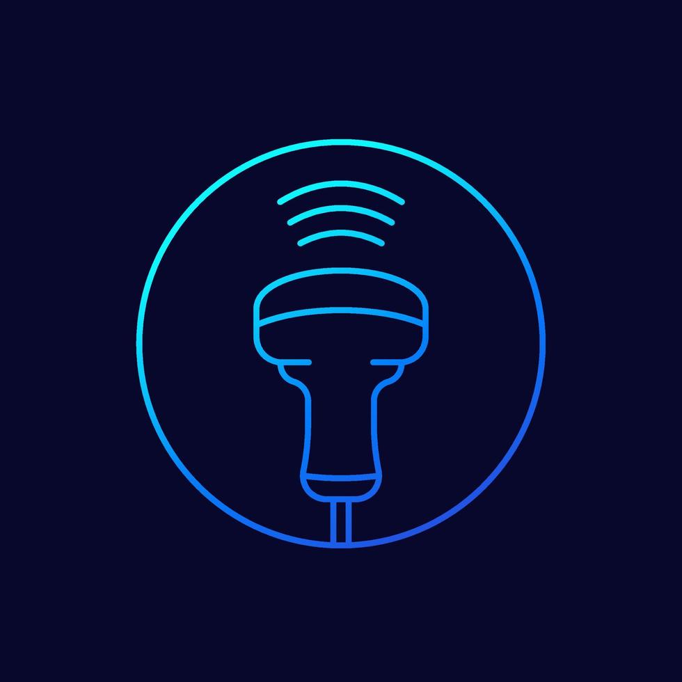 ultrasound icon, ultrasonography linear vector