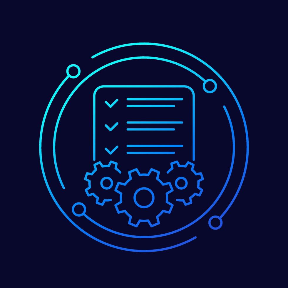 Procedures or project line icon 10702523 Vector Art at Vecteezy