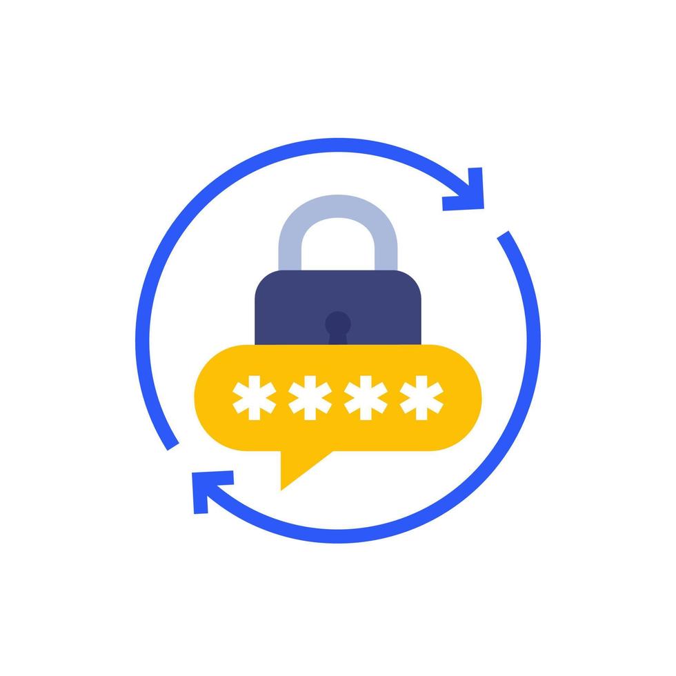 password reset icon, flat vector design