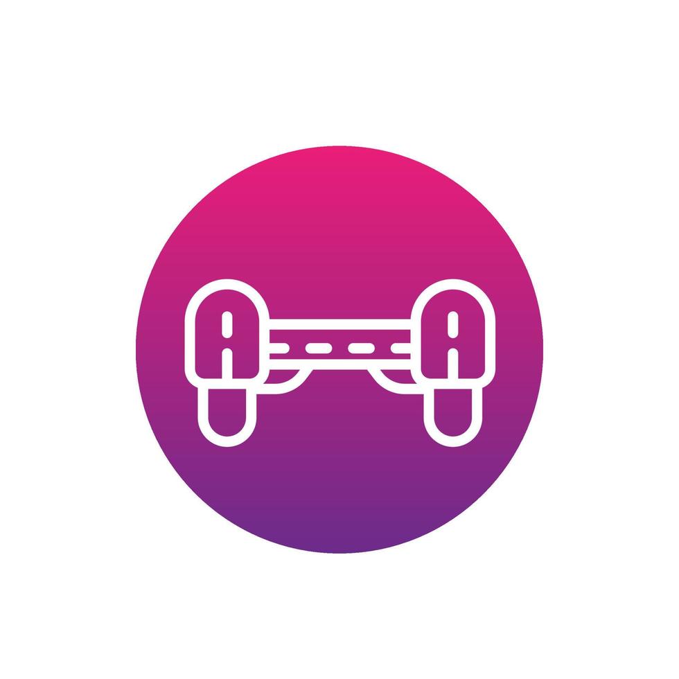 hoverboard icon, linear vector sign