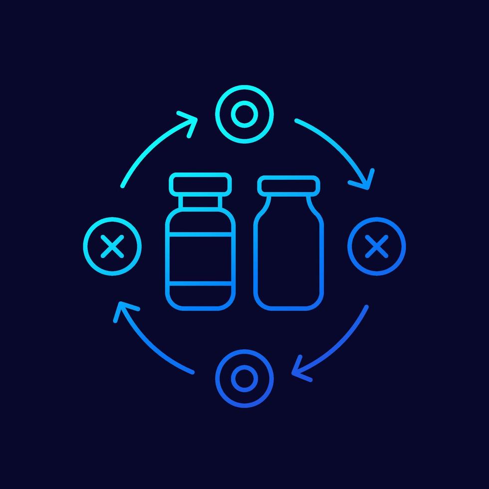 vaccine selection line vector icon