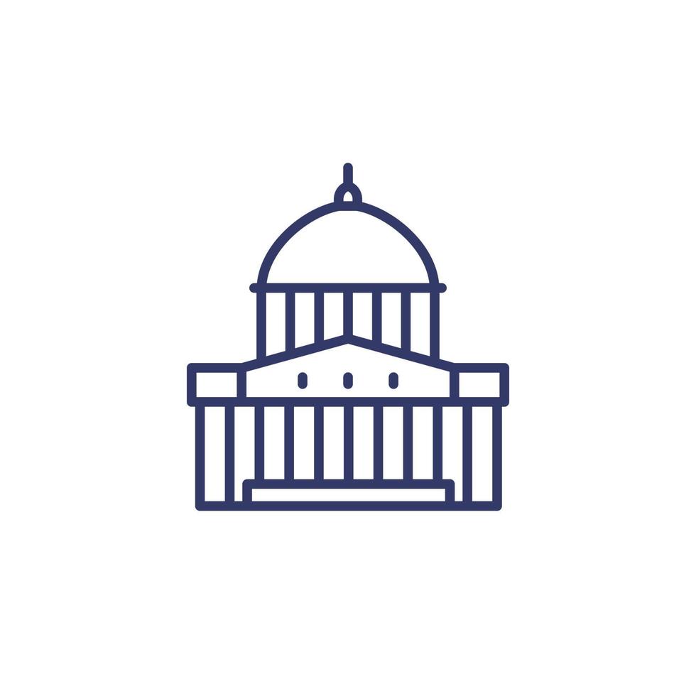 capitol building line icon on white vector