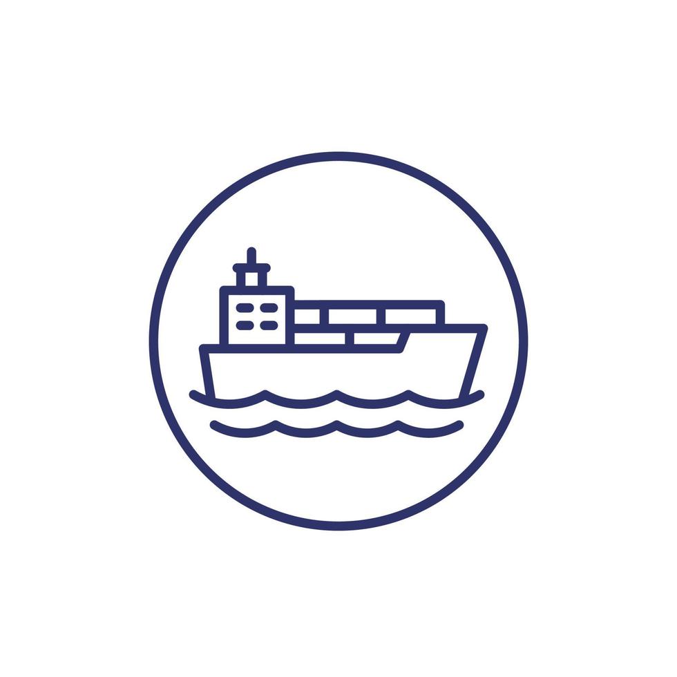 cargo ship with containers line icon vector