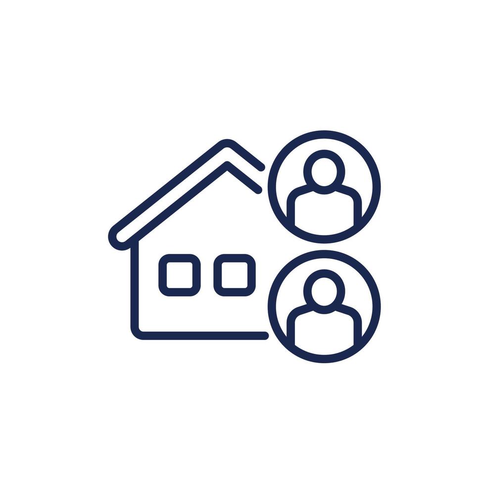 tenants and house line icon vector