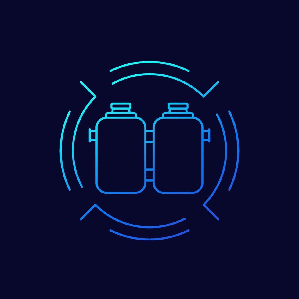 septic system with two tanks line vector icon