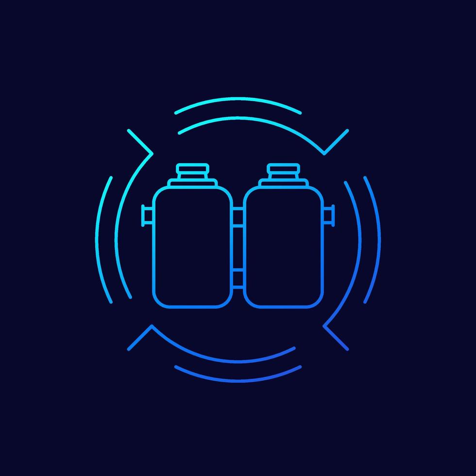 septic system with two tanks line vector icon