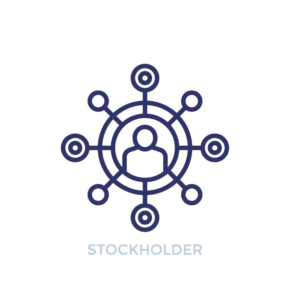 stockholder, investor line icon on white vector