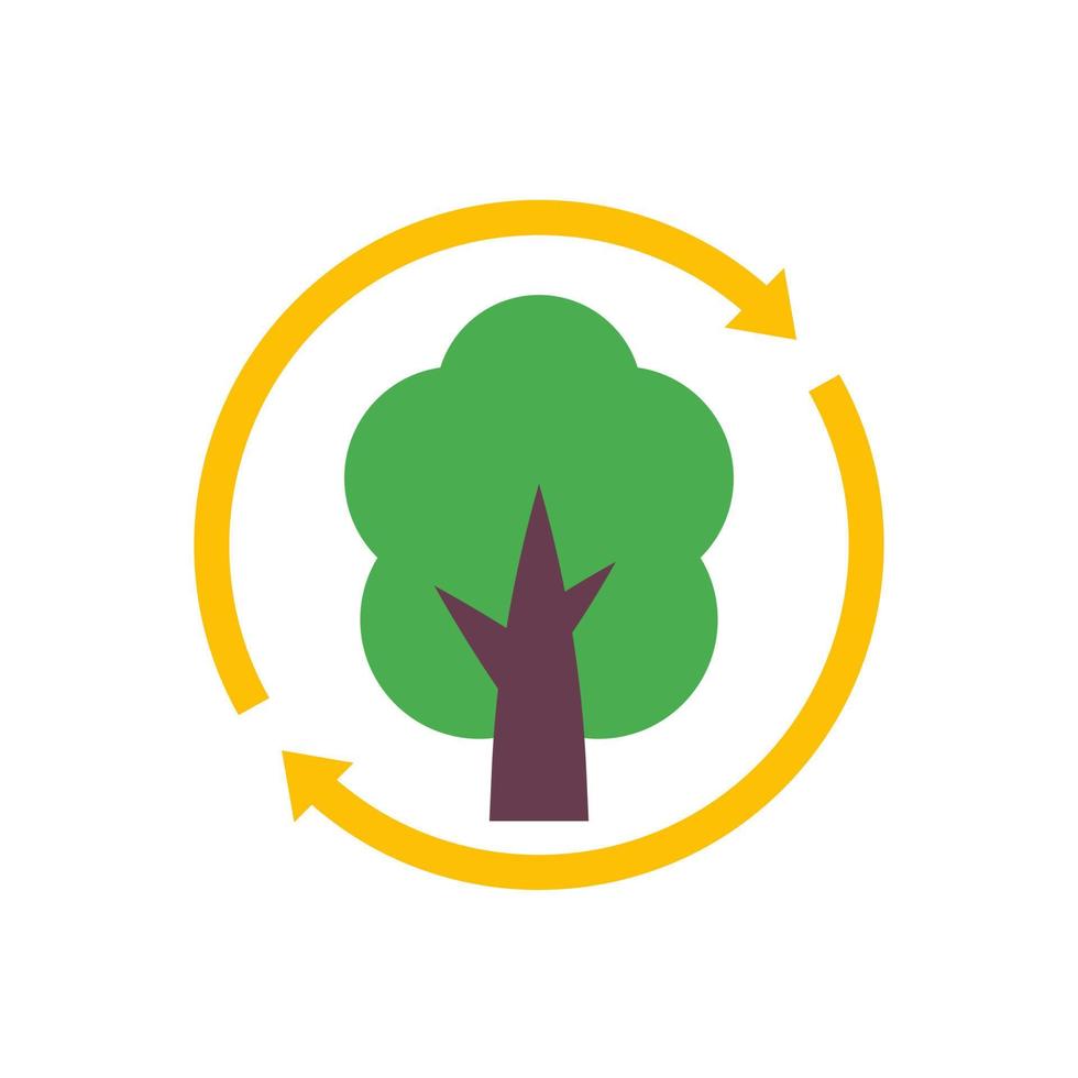 icono de vector de reforestación con un árbol