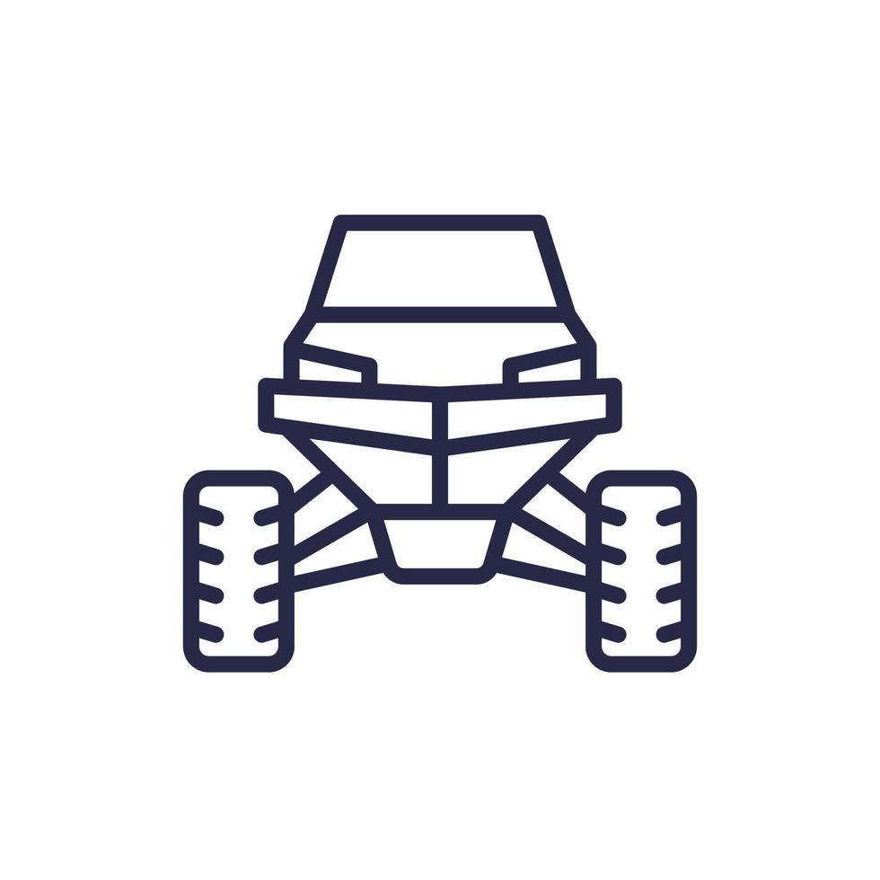 UTV line icon, front view vector
