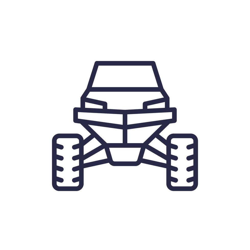 UTV line icon, front view vector