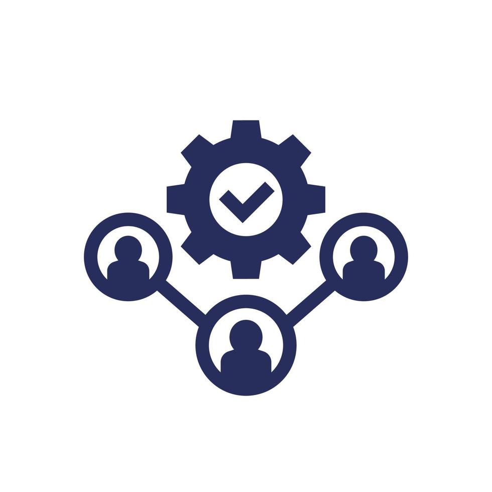 CRM icon with people, vector