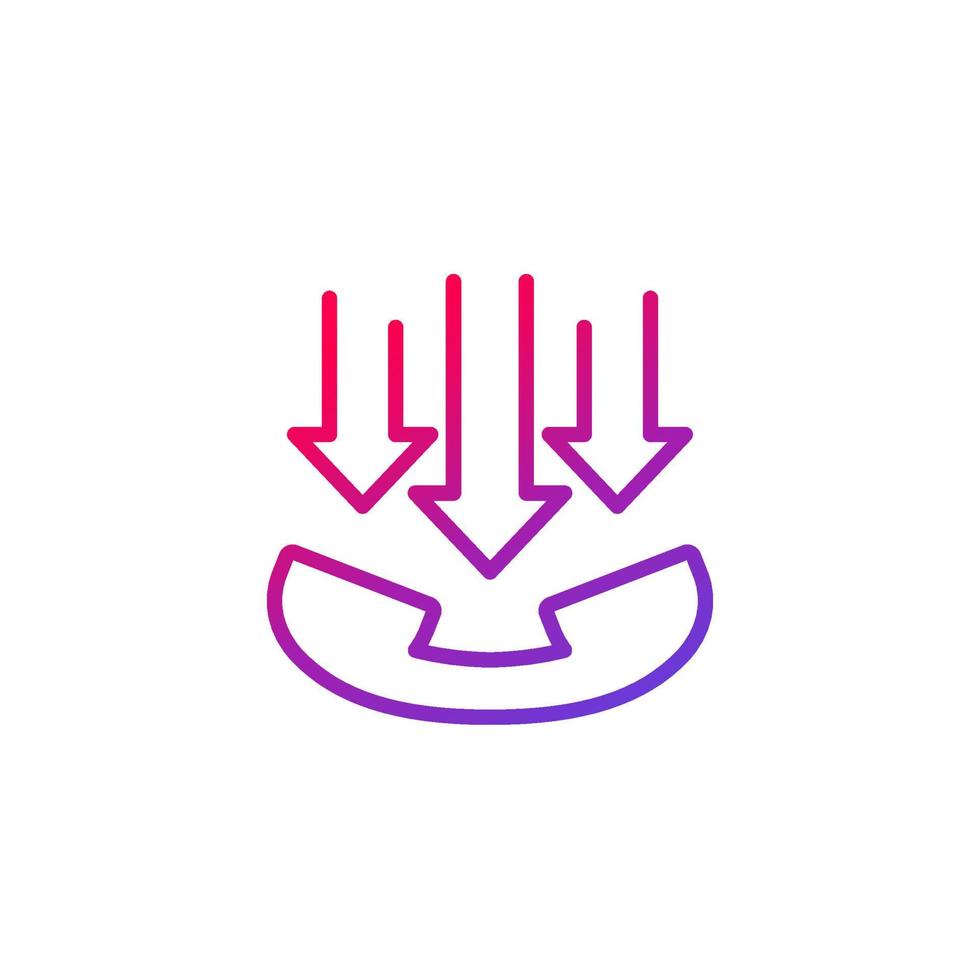 incoming calls line icon, vector