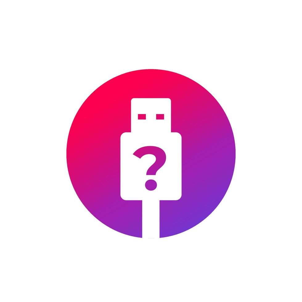 unknown usb device vector icon