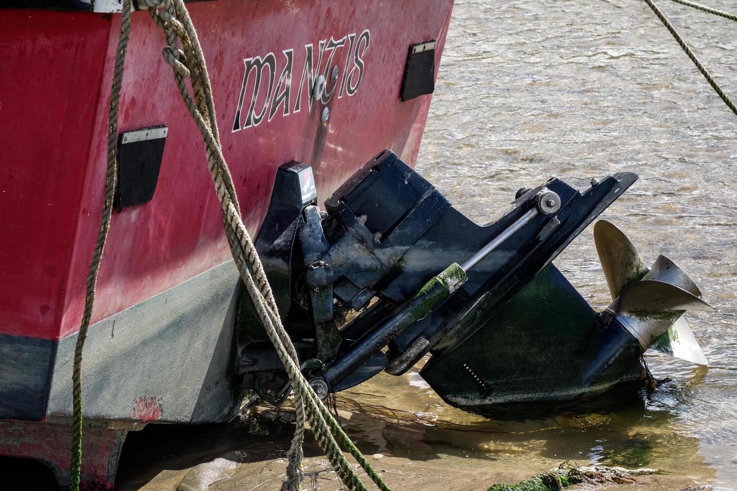 BUDE, CORNWALL, UK - AUGUST 12. Close-up of part of a boat at Bude in Cornwall on June 12, 2013 photo