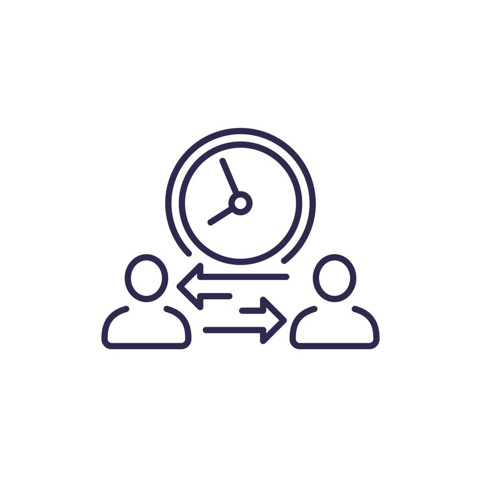 interaction time line icon with people vector